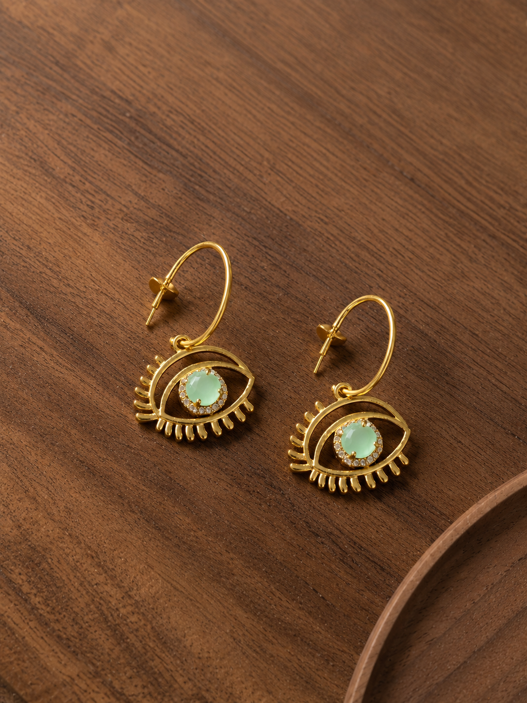 Evil eye half hoops
