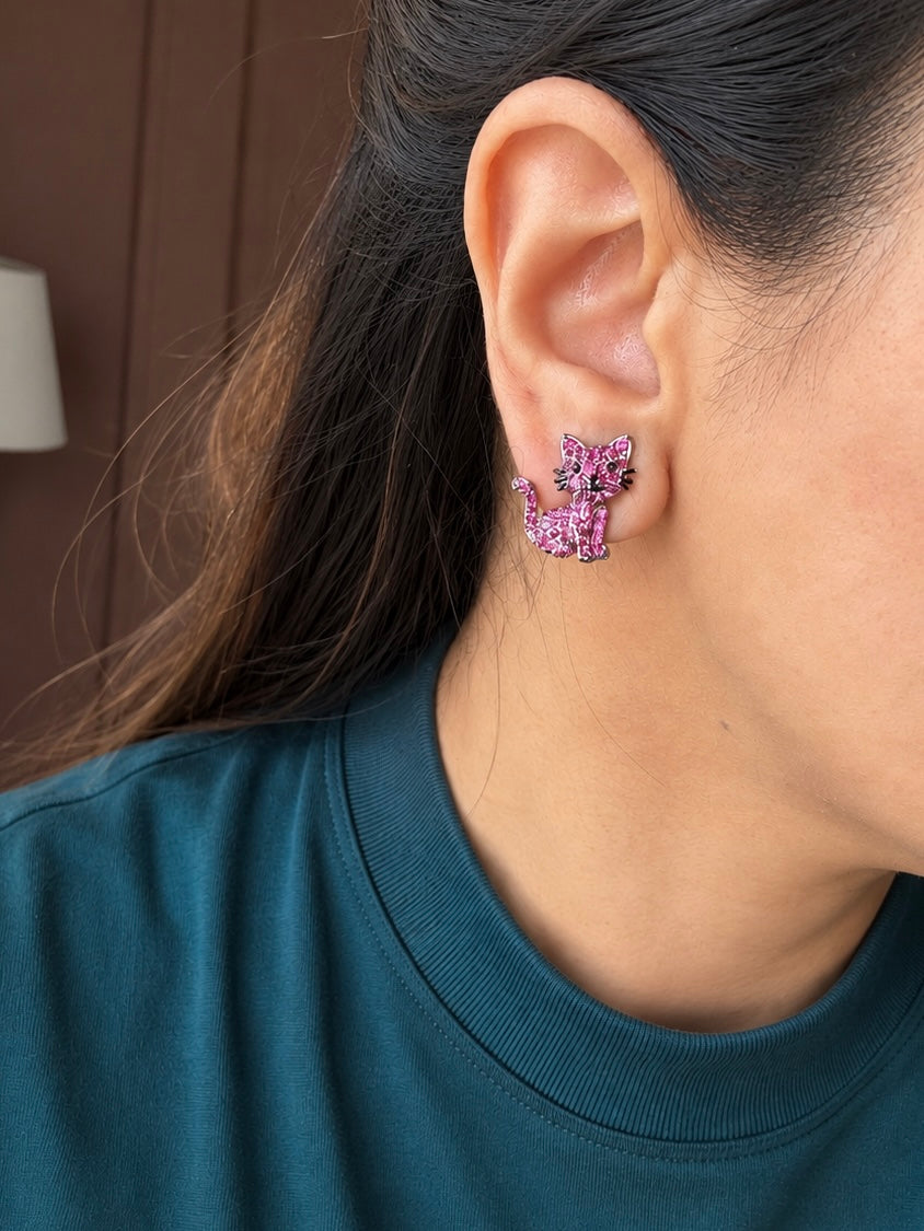 Pink Purr Studs