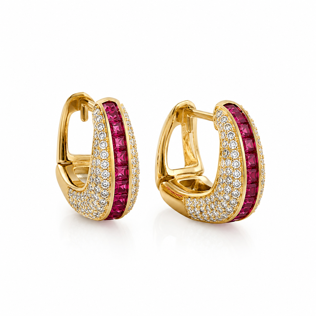 Velvet Ruby Hoops