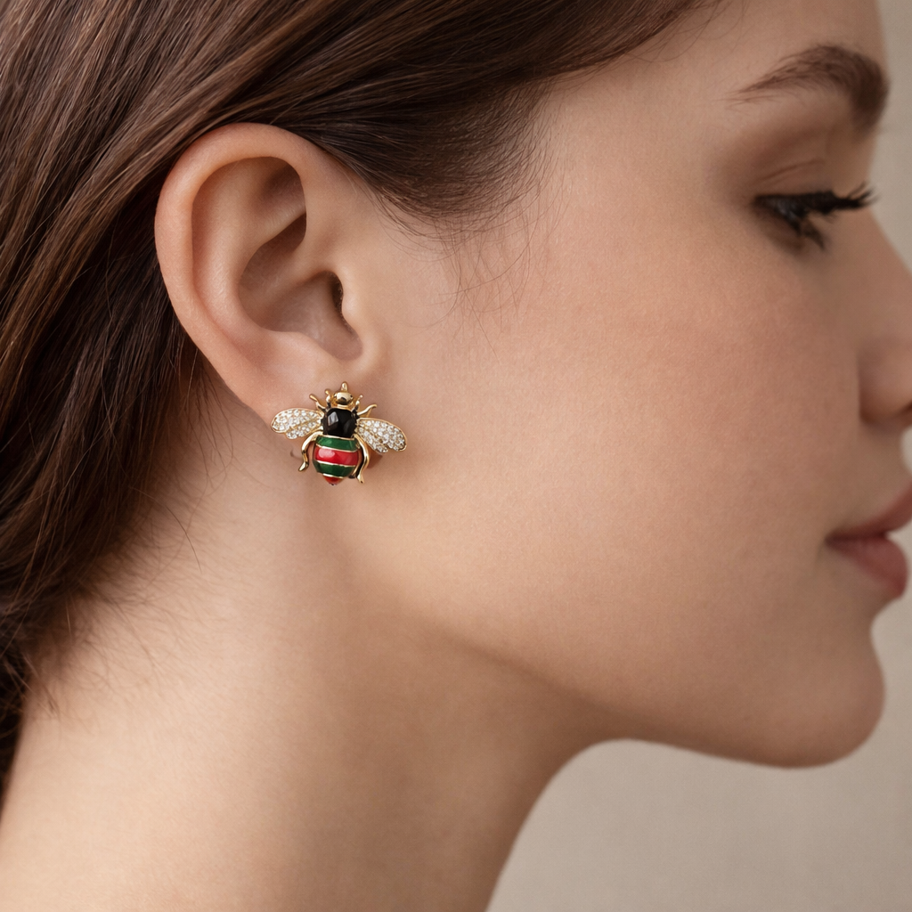 Scarlet bee earrings