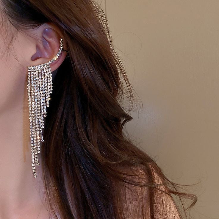 Crystal Fringe Earcuffs