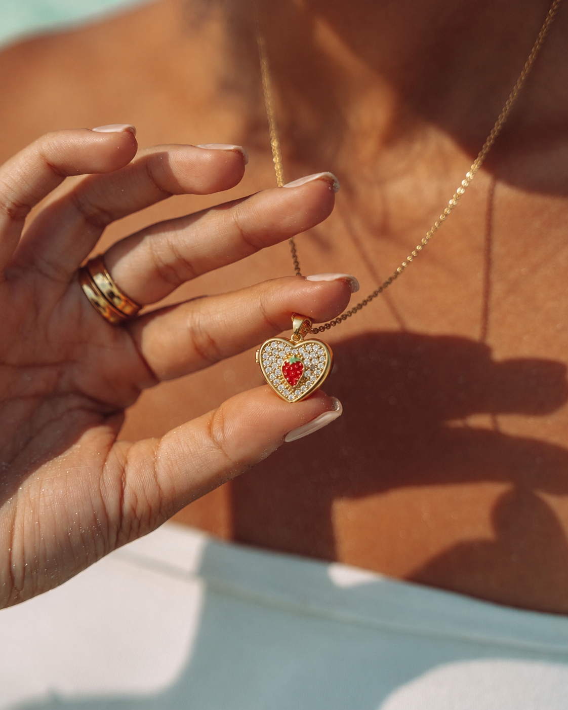 Sweetheart strawberry necklace