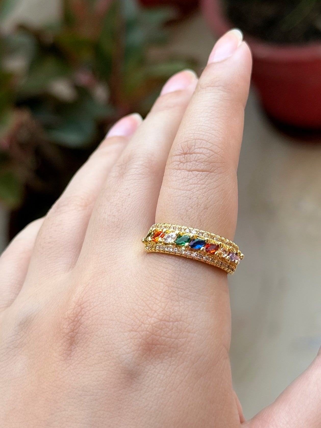 Rainbow Marquise Band