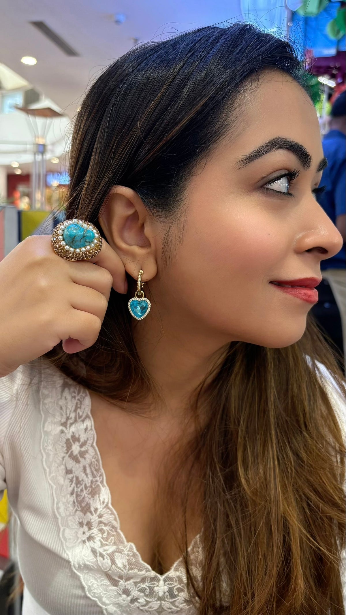 Turquoise sultana ring