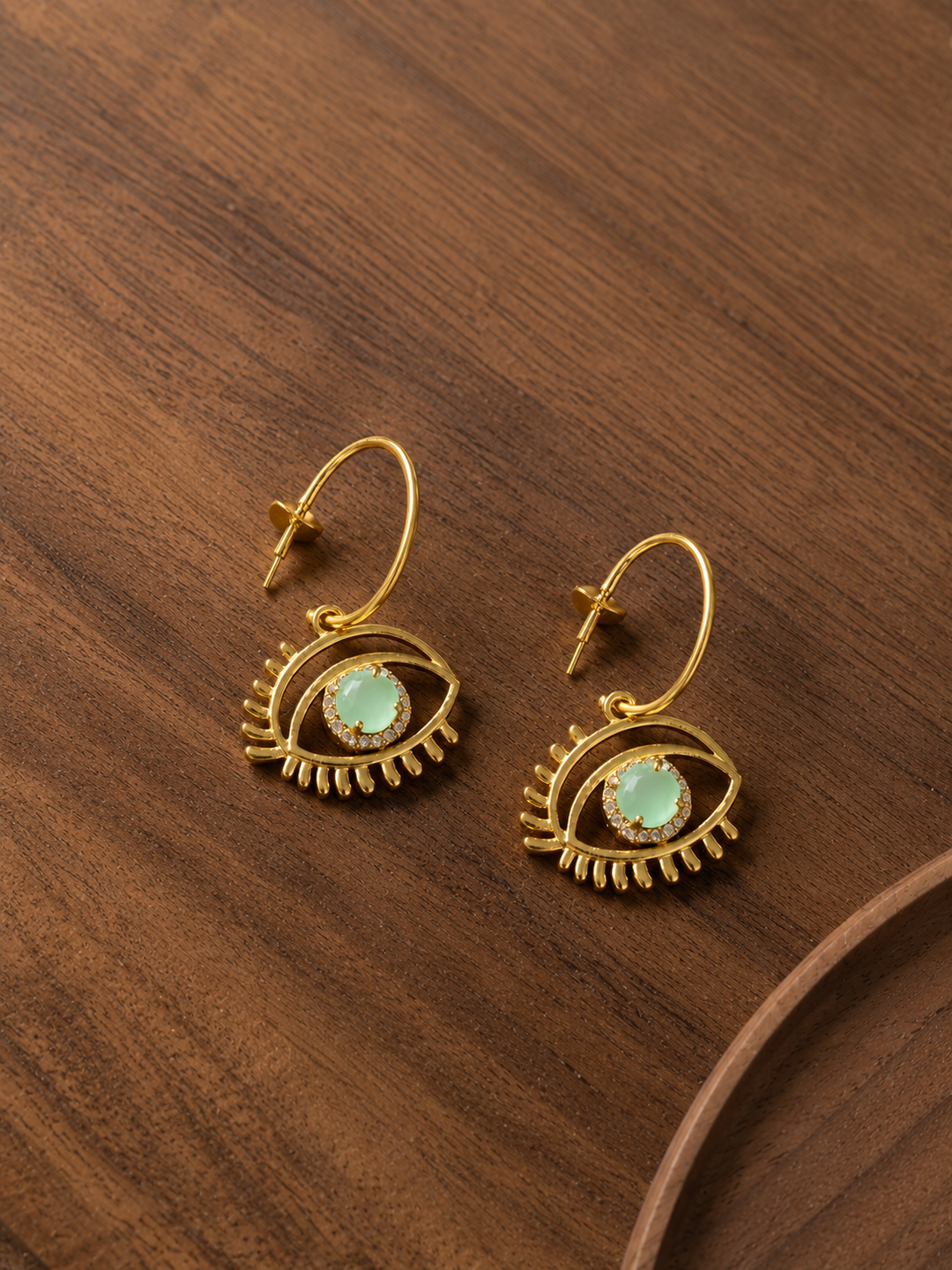Evil Eye Half Hoops