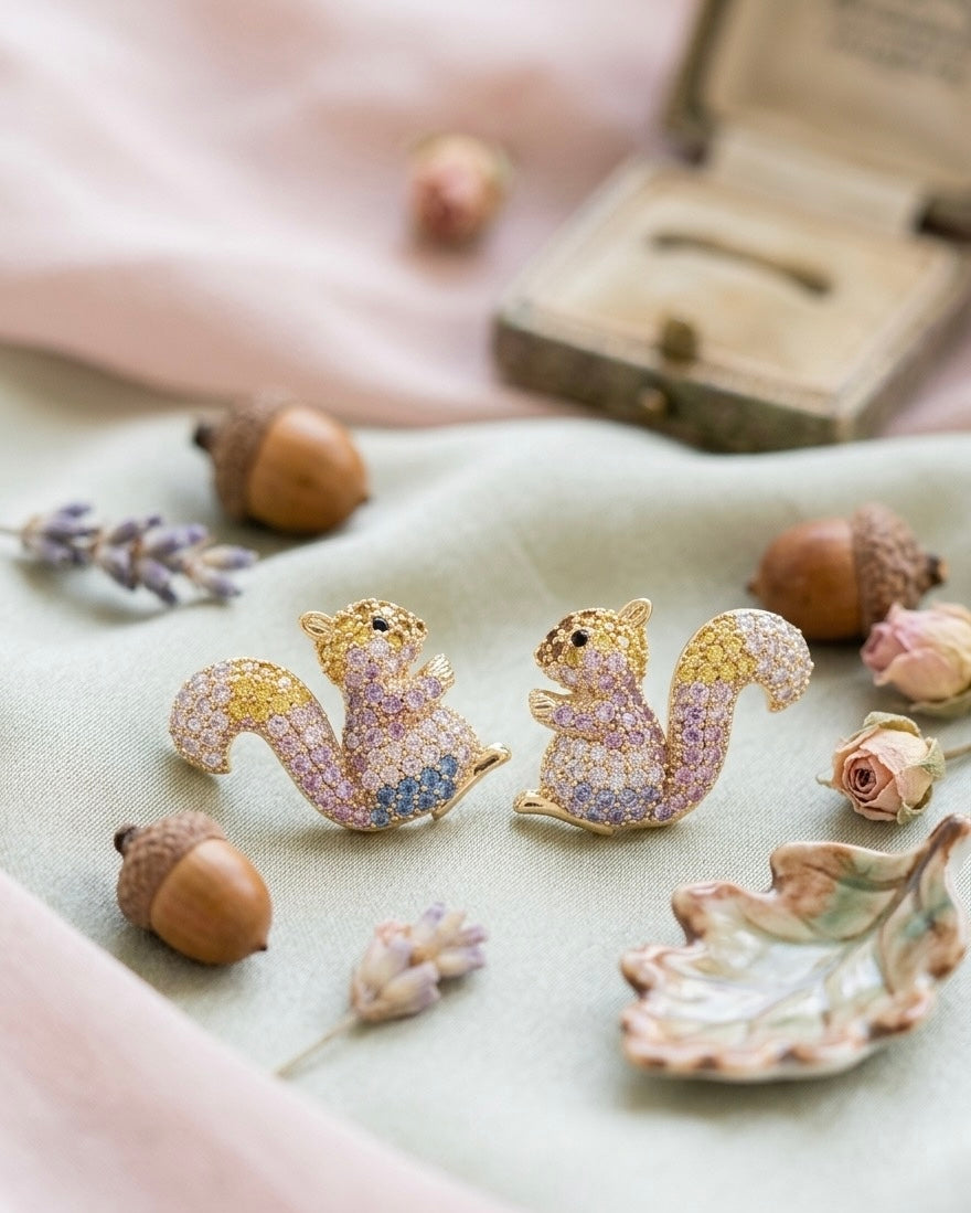 Nutty Squirrel Studs
