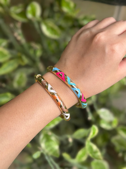 Aztec Enamel Bangle