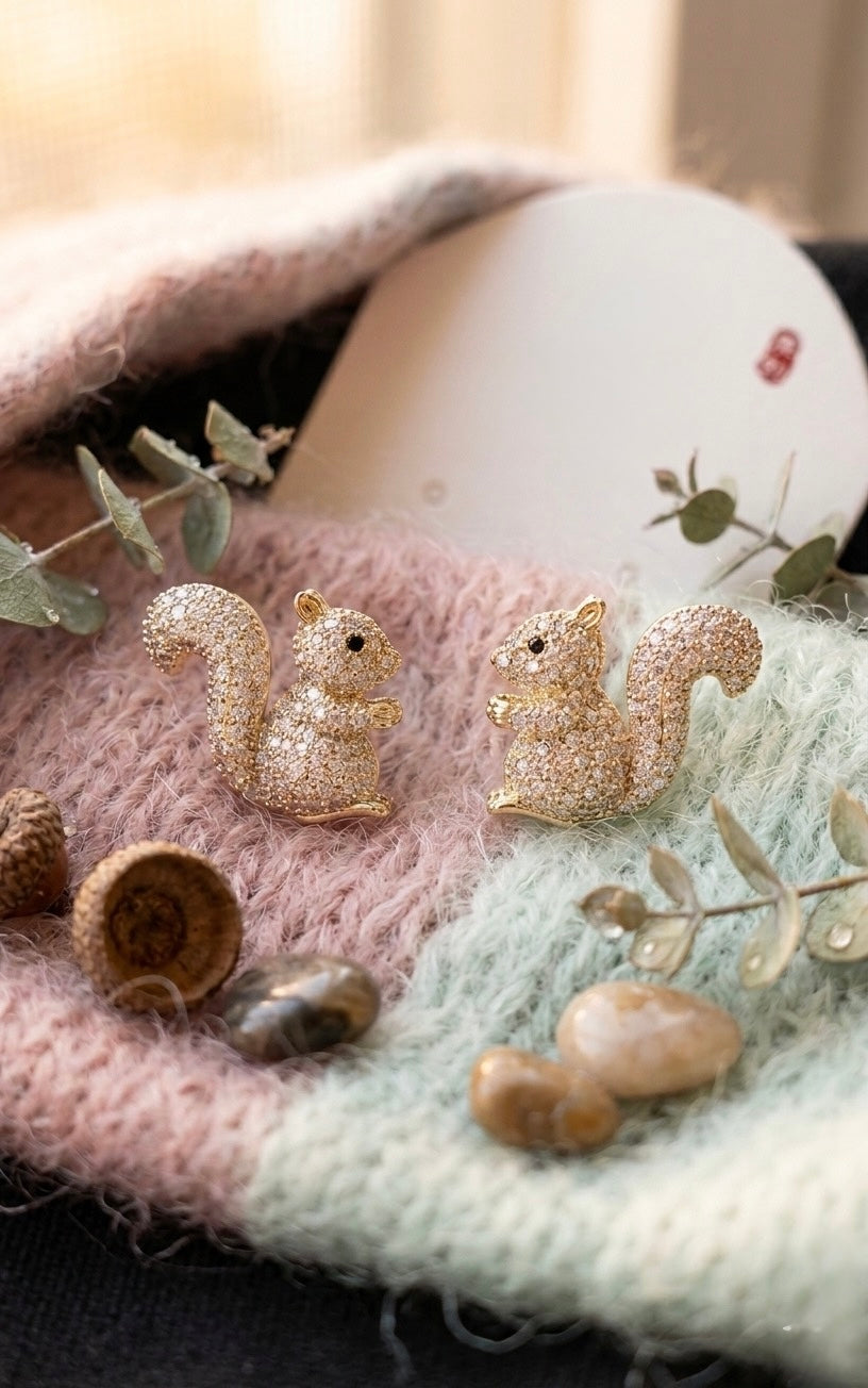 Nutty Squirrel Studs