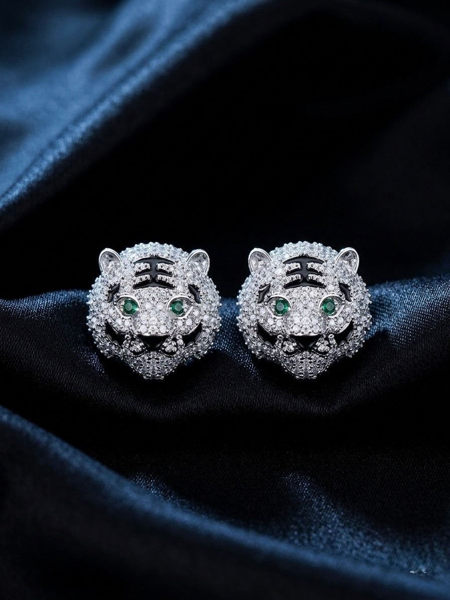 Emerald Tigress Studs