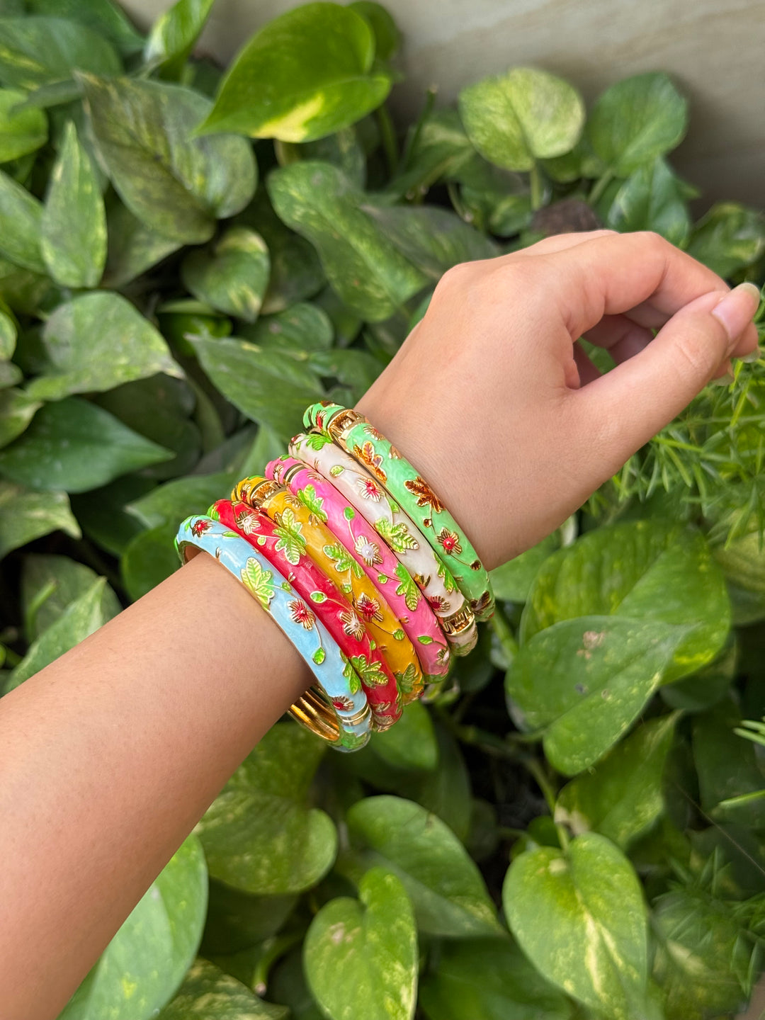 Majestic Garden Enamel Bangles